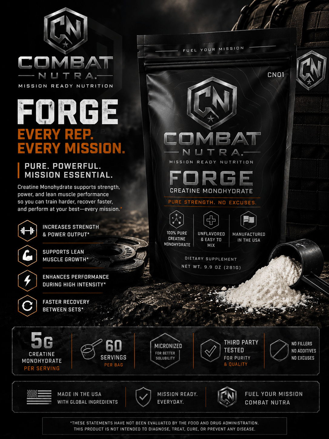 CN FORGE - Creatine Monohydrate - Combat Nutra