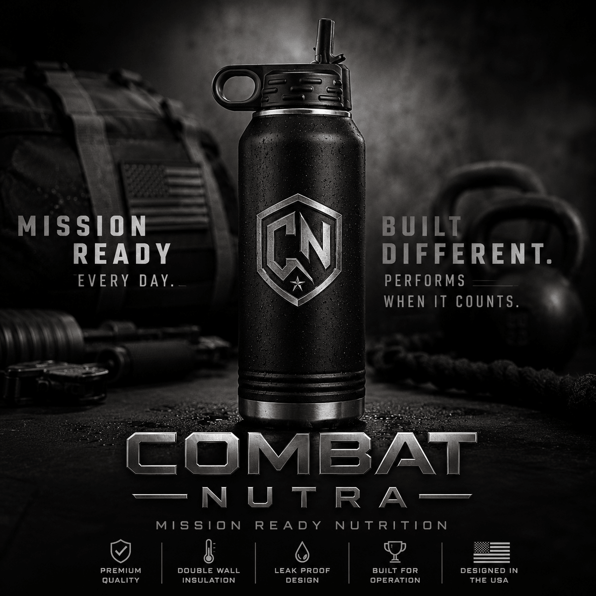 CN 32oz Stainless Water Bottle - Combat Nutra